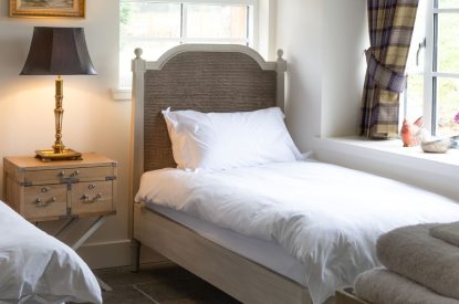 A twin bedroom at The Highland Croft, Perthshire