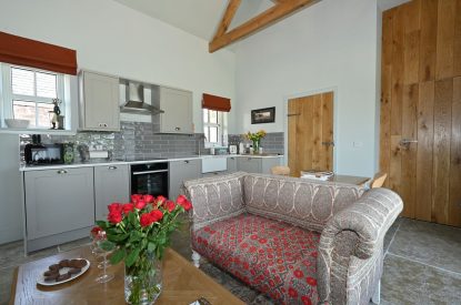 Open plan living space at The Wee Hoose, Perthshire