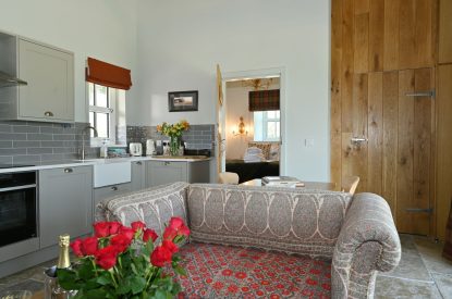 Open plan living space at The Wee Hoose, Perthshire