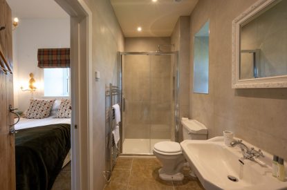 The en-suite shower room at The Wee Hoose, Perthshire