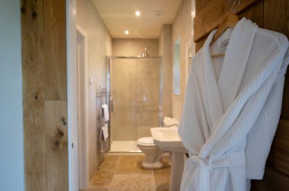 The en-suite shower room at The Wee Hoose, Perthshire