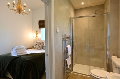 The en-suite shower room at The Wee Hoose, Perthshire
