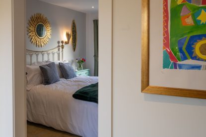 A king sized bedroom at Grousemoor Cottage, Perthshire