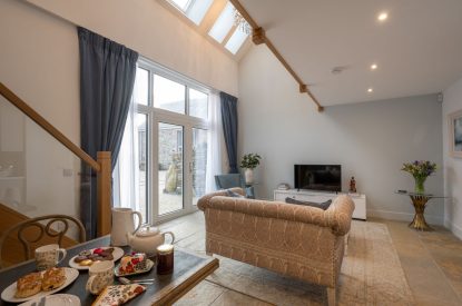 Open plan living space at Lochan Cottage, Perthshire
