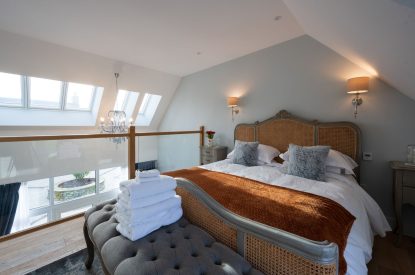 The king sized bedroom at Lochan Cottage, Perthshire