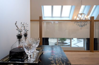 The king sized bedroom at Lochan Cottage, Perthshire