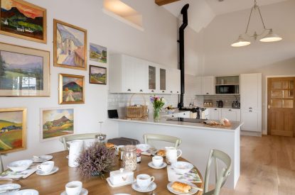 The dining kitchen area at Rowanrigg Steading, Perthshire