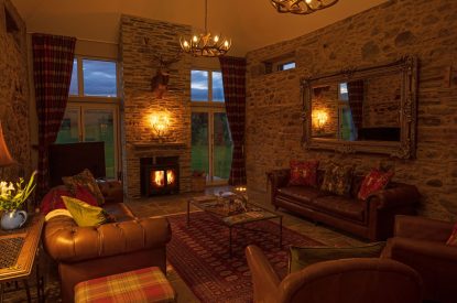 The living room at Rowanrigg Steading, Perthshire
