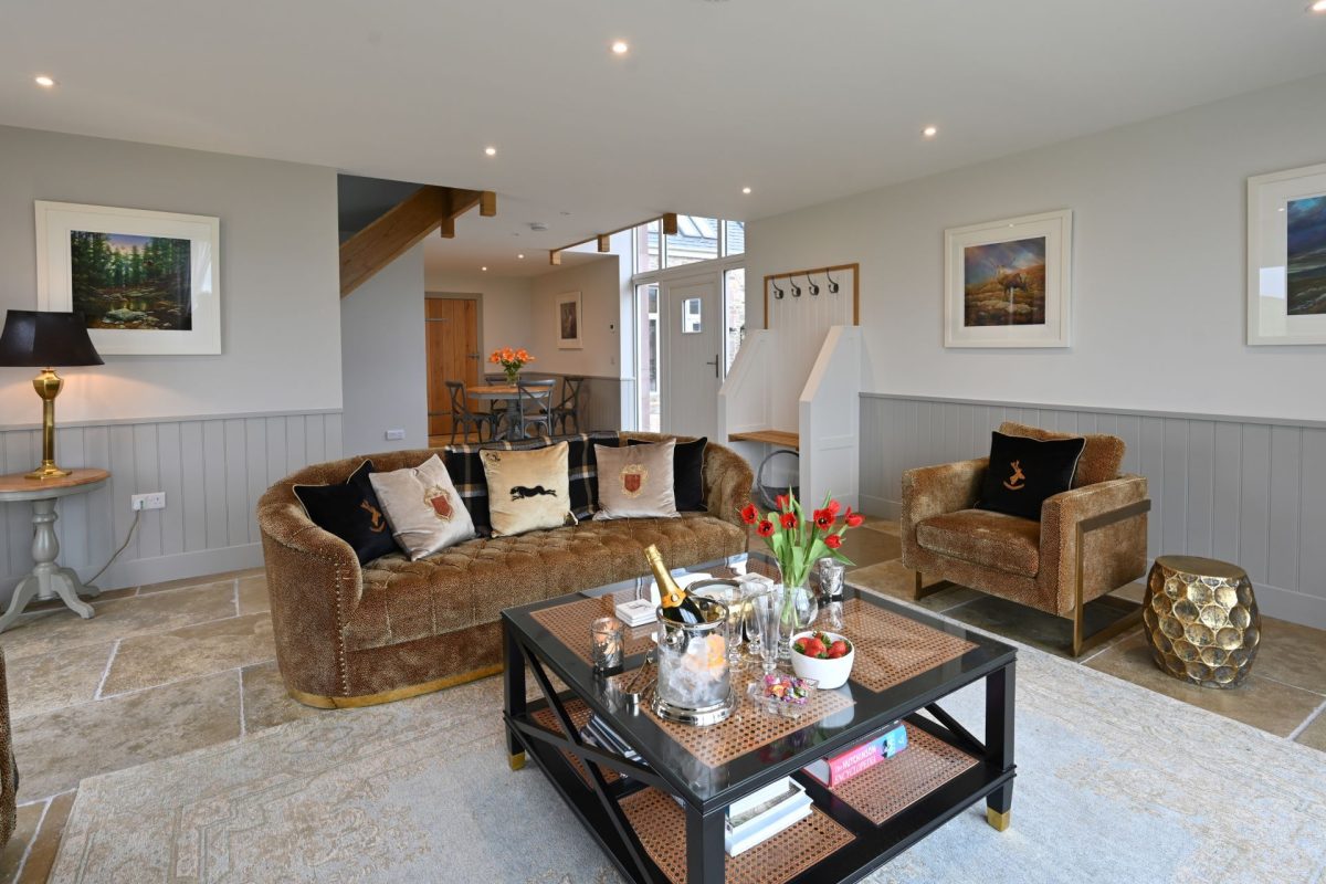 The living room at Bonnie Wren Cottage, Perthshire