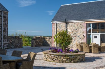 Outdoor seating at Bonnie Wren Cottage, Perthshire