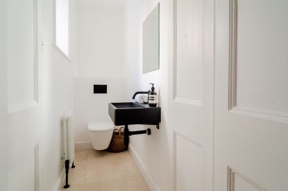 A cloakroom at White Exeter House, Devon