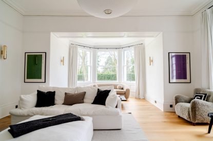 The living room at White Exeter House, Devon