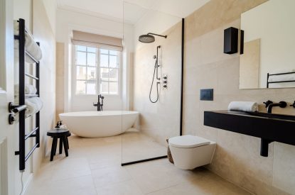 A bathroom at White Exeter House, Devon