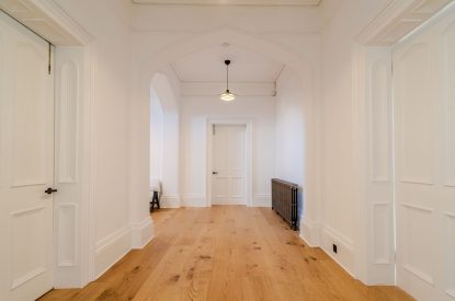 The upstairs landing at White Exeter House, Devon