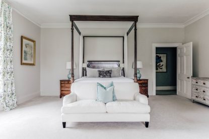 Four poster bedroom at Katsura House, Cotswolds