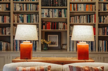 The library at Katsura House, Cotswolds