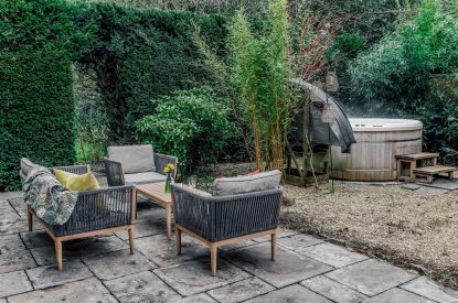 The hot tub area at Katsura House, Cotswolds