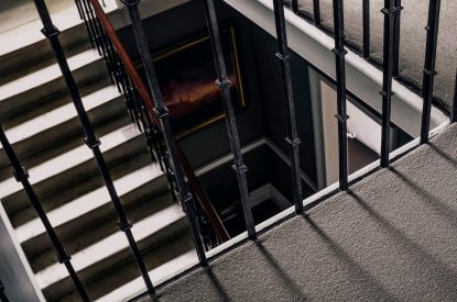 The staircase at Katsura House, Cotswolds