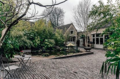 Outdoor seating area at Katsura House, Cotswolds