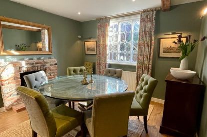 The dining room at Ridgebrook Cottage, Hampshire