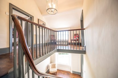 The staircase at Mihangel House, Denbighshire 