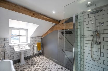 A bathroom at Mihangel House, Denbighshire