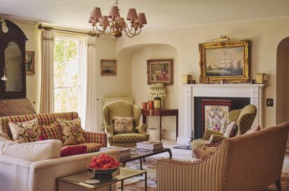 The drawing room at Hockham House, Norfolk Coast