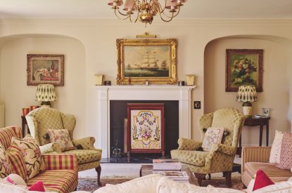 The drawing room at Hockham House, Norfolk Coast