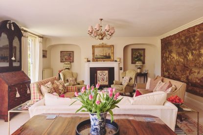 The drawing room at Hockham House, Norfolk Coast