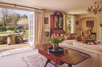 The drawing room at Hockham House, Norfolk Coast
