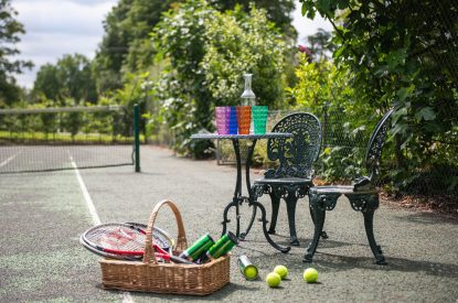 The tennis court at Hockham House, Norfolk Coast