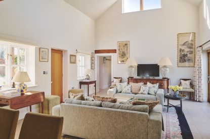 The living room at Hockham Pool House, Norfolk Coast