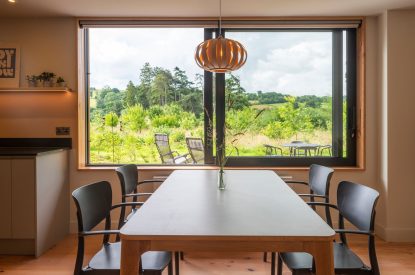 The dining table at Amberwood Lodge, Hereforshire 