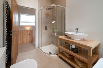 The bathroom at Amberwood Lodge, Hereforshire 