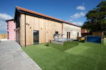 The outdoor space at Penelope's Tower, Wiltshire