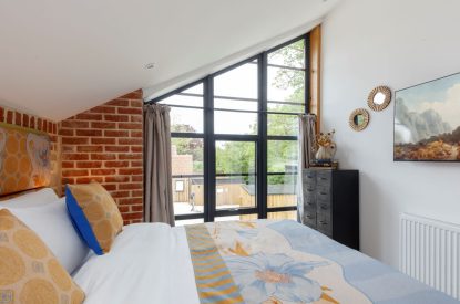 Super-king size bedroom at Penelope's Tower, Wiltshire