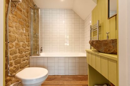 A bathroom at Penelope's Tower, Wiltshire