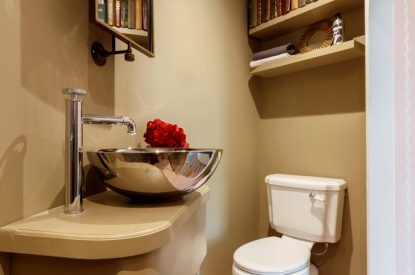 A bathroom at Penelope's Tower, Wiltshire