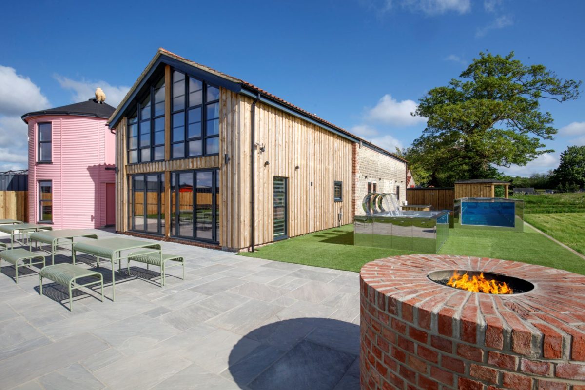 The fire pit at Penelope's Tower, Wiltshire