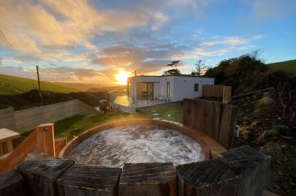 Views from the hot tub at Seascape House, Cornwall