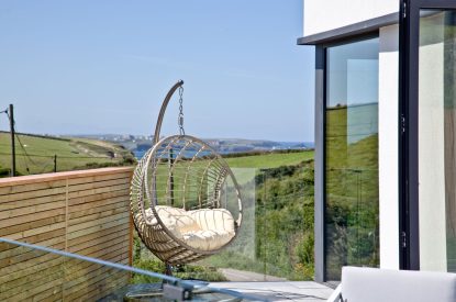 The sun terrace at Seascape House, Cornwall