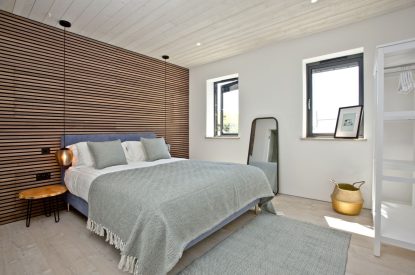 A super king-size bedroom at Seascape House, Cornwall
