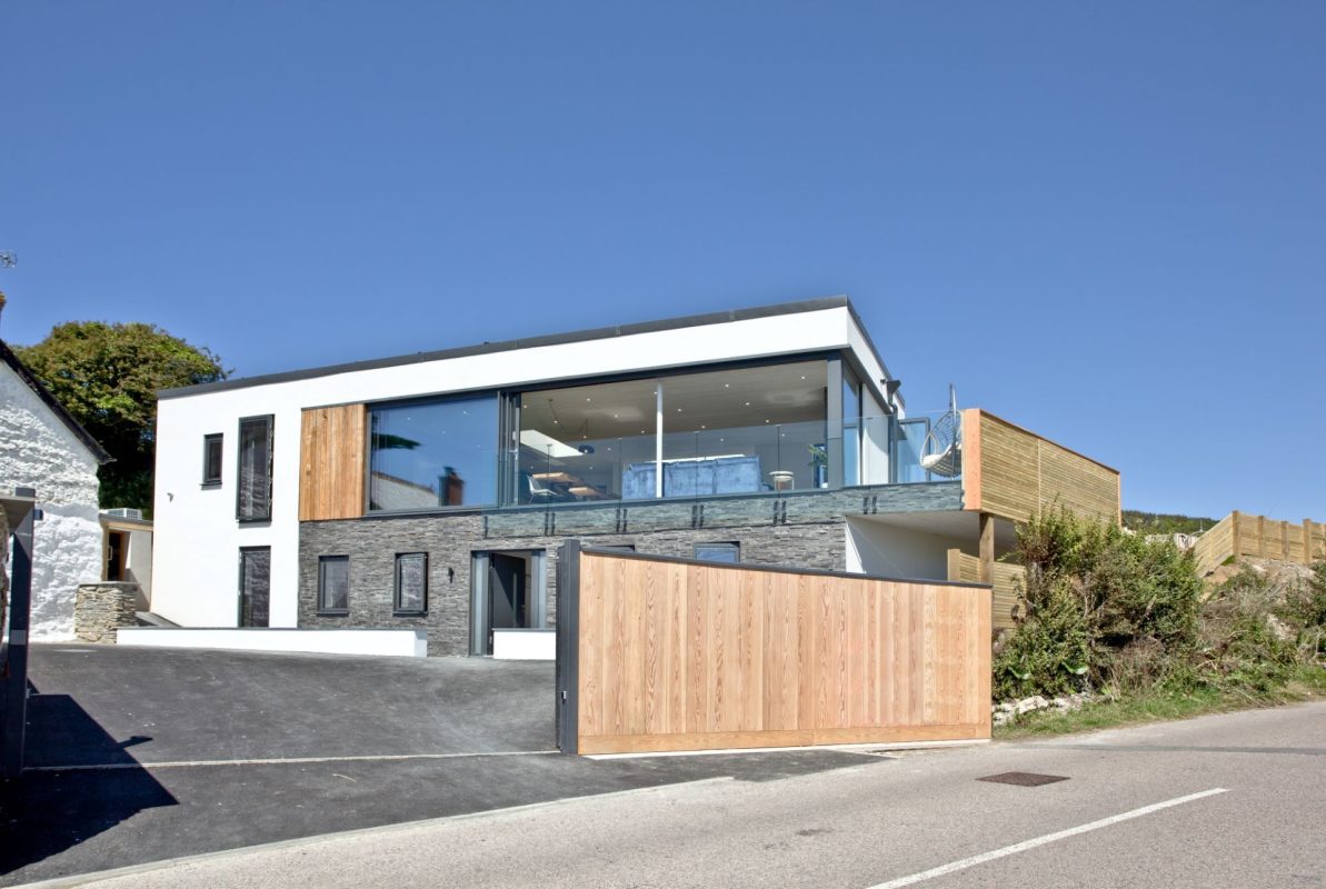 The entrance at Seascape House, Cornwall