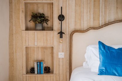 The king size bedroom at Wisteria Farmhouse, Cornwall