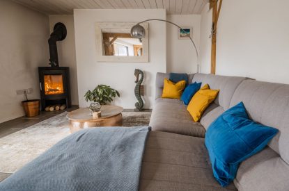 The lounge at Wisteria Farmhouse, Cornwall