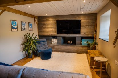 The cinema snug at Wisteria Farmhouse, Cornwall