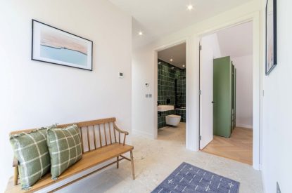 The hallway at Woodlark, Devon