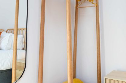 Clothes hanging space at Woodlark, Devon