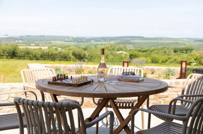 Outdoor dining at Woodlark, Devon