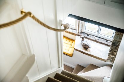 The staircase at Sweet Pea Cottage, Litton, Peak District